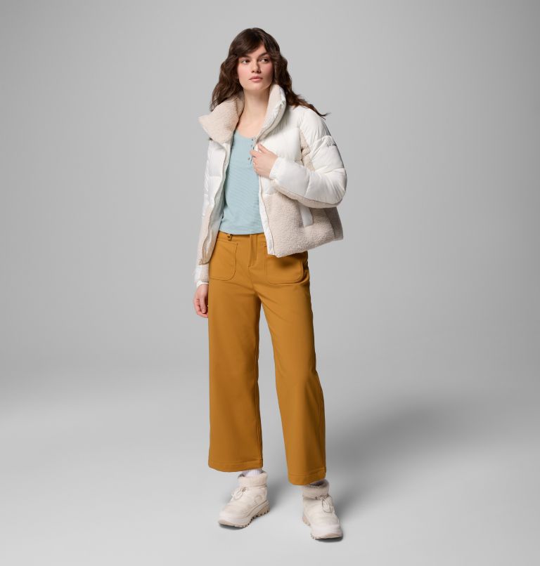Women's Leadbetter Point II Sherpa Hybrid Puffer Jacket, Color: Sea Salt, Dark Stone, image 2