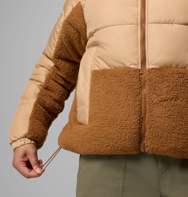 Women's Leadbetter Point II Sherpa Hybrid Puffer Jacket, Color: Canoe, Camel Brown, image 8