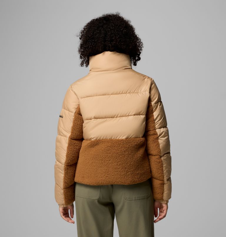 Women's Leadbetter Point II Sherpa Hybrid Puffer Jacket, Color: Canoe, Camel Brown, image 3