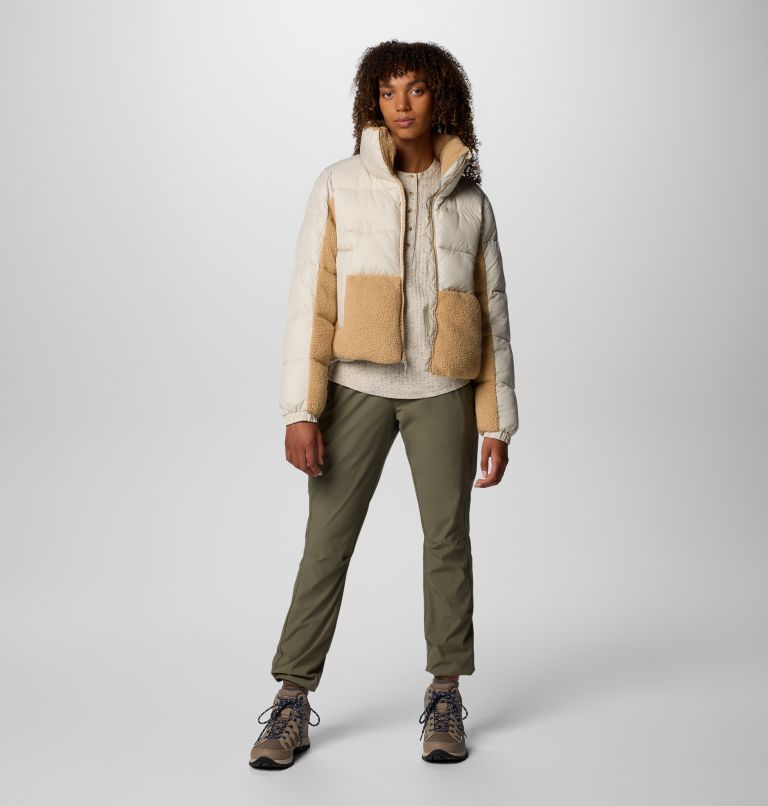 Women's Leadbetter Point II Sherpa Hybrid Puffer Jacket, Color: Dark Stone, Canoe, image 3