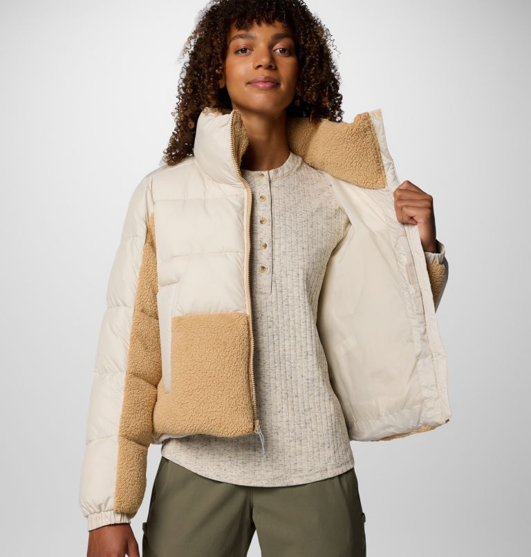 Women's Leadbetter Point II Sherpa Hybrid Puffer Jacket, Color: Dark Stone, Canoe, image 7