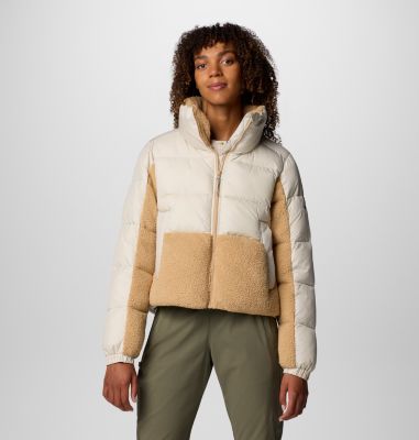 Women's Leadbetter Point II Sherpa Hybrid Puffer Jacket, Color: Dark Stone, Canoe, image 1
