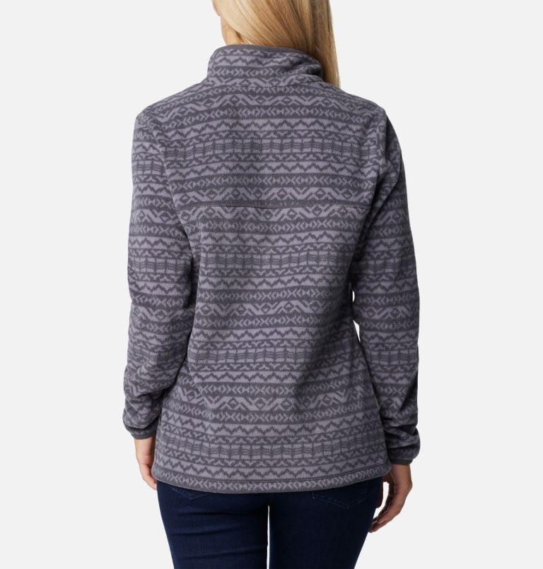 Women's Benton Springs Printed Half Snap Fleece Pullover, Color: Shark Madras Tonal, image 2