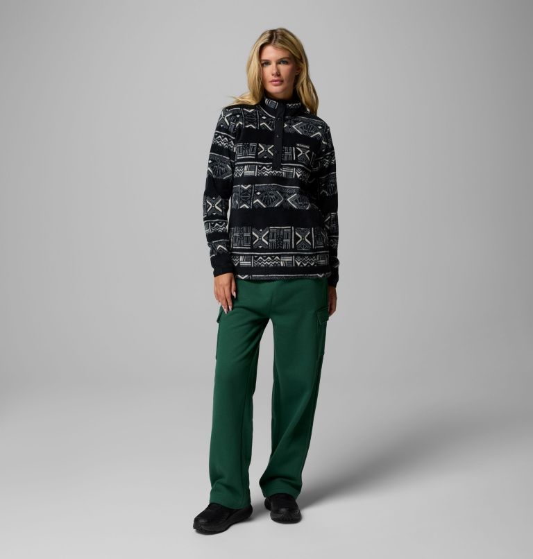 Women's Benton Springs Printed Half Snap Fleece Pullover, Color: Black Deschutes Days, image 2