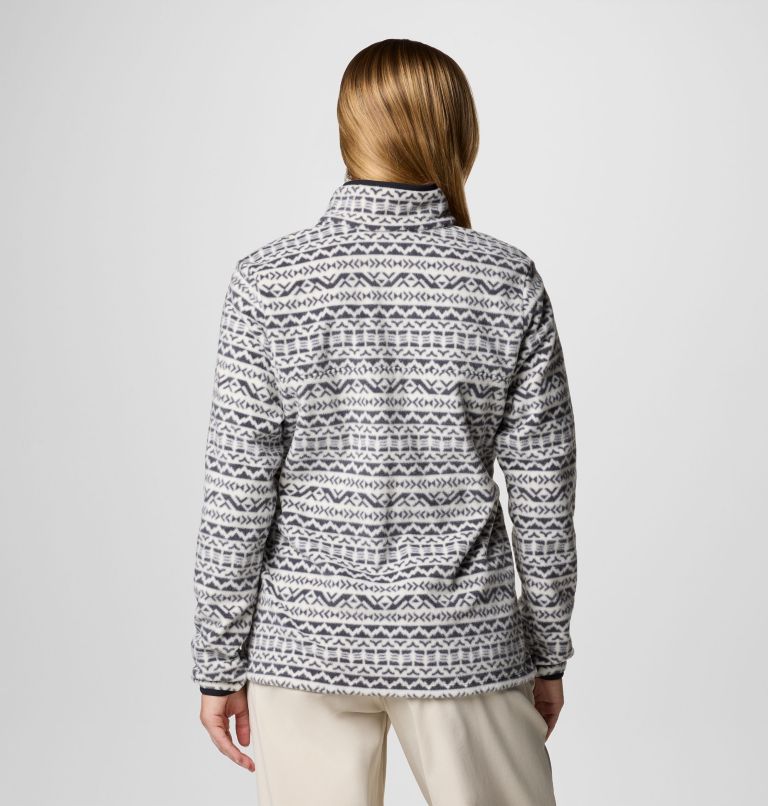 Women's Benton Springs Printed Half Snap Fleece Pullover, Color: Chalk Madras Tonal, image 2