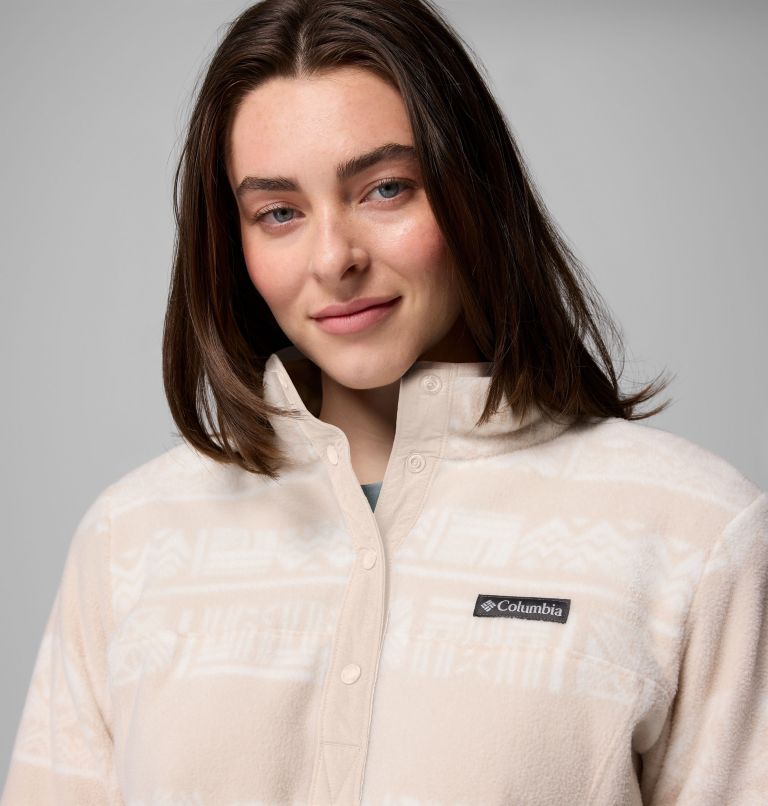 Women's Benton Springs Printed Half Snap Fleece Pullover, Color: Dark Stone Deschutes Days, image 5