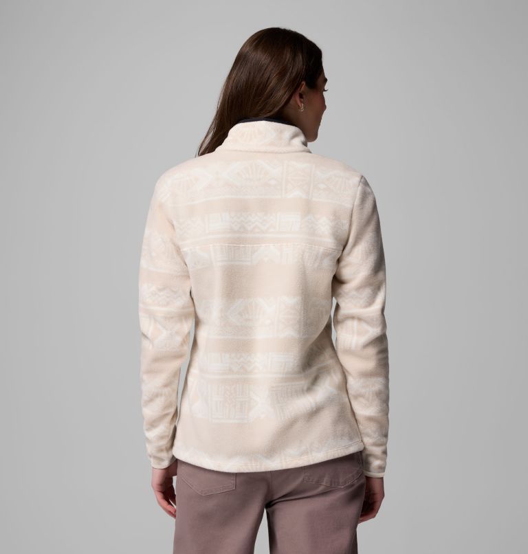 Women's Benton Springs Printed Half Snap Fleece Pullover, Color: Dark Stone Deschutes Days, image 3
