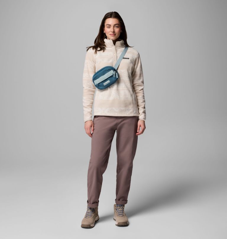 Women's Benton Springs Printed Half Snap Fleece Pullover, Color: Dark Stone Deschutes Days, image 2
