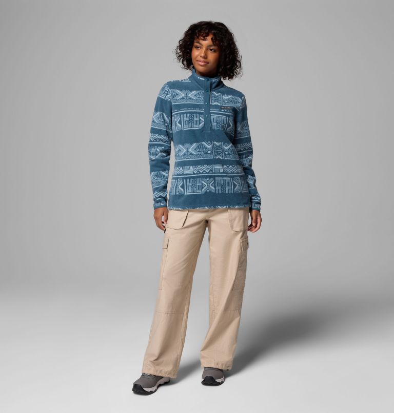 Women's Benton Springs Printed Half Snap Fleece Pullover, Color: Everblue Deschutes Days, image 2