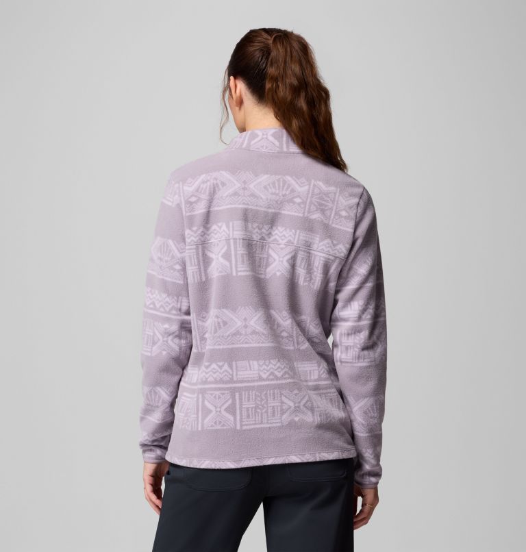 Women's Benton Springs Printed Half Snap Fleece Pullover, Color: Shale Purple Deschutes Days, image 3