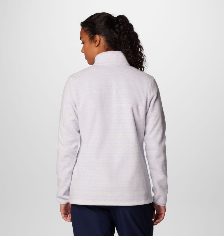 Women's Benton Springs Printed Half Snap Fleece Pullover, Color: Snowdrift Madras Tonal, image 2