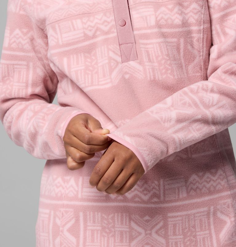 Women's Benton Springs Printed Half Snap Fleece Pullover, Color: Eraser Pink Deschutes Days, image 6