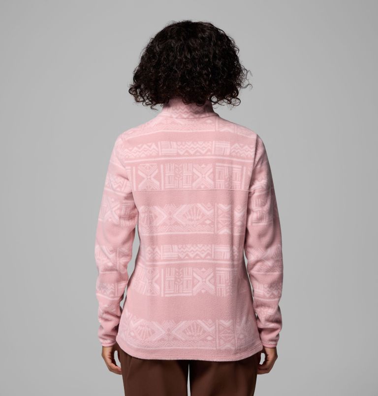 Women's Benton Springs Printed Half Snap Fleece Pullover, Color: Eraser Pink Deschutes Days, image 3