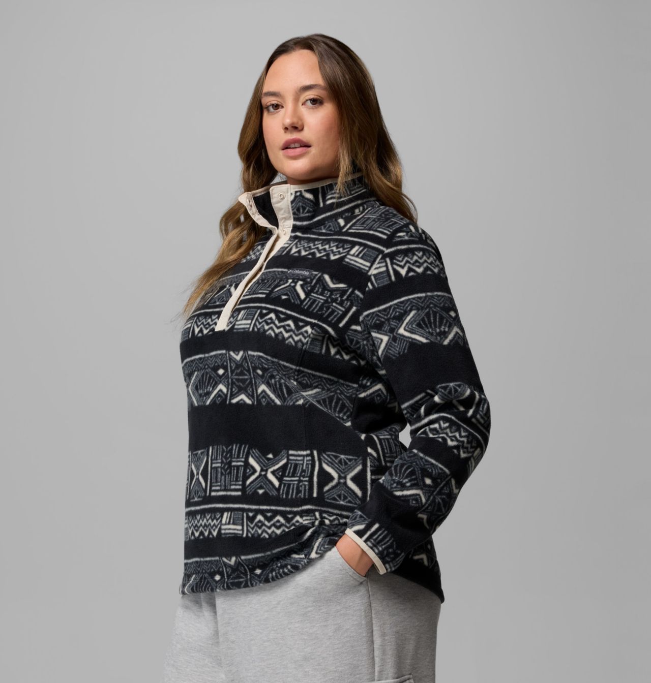 Women's Benton Springs™ Printed Half Snap Fleece Pullover - Plus Size 4