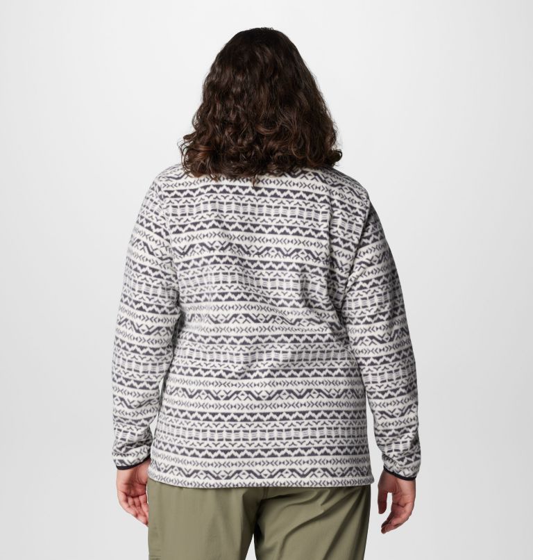 Women's Benton Springs Printed Half Snap Fleece Pullover - Plus Size, Color: Chalk Madras Tonal, image 2