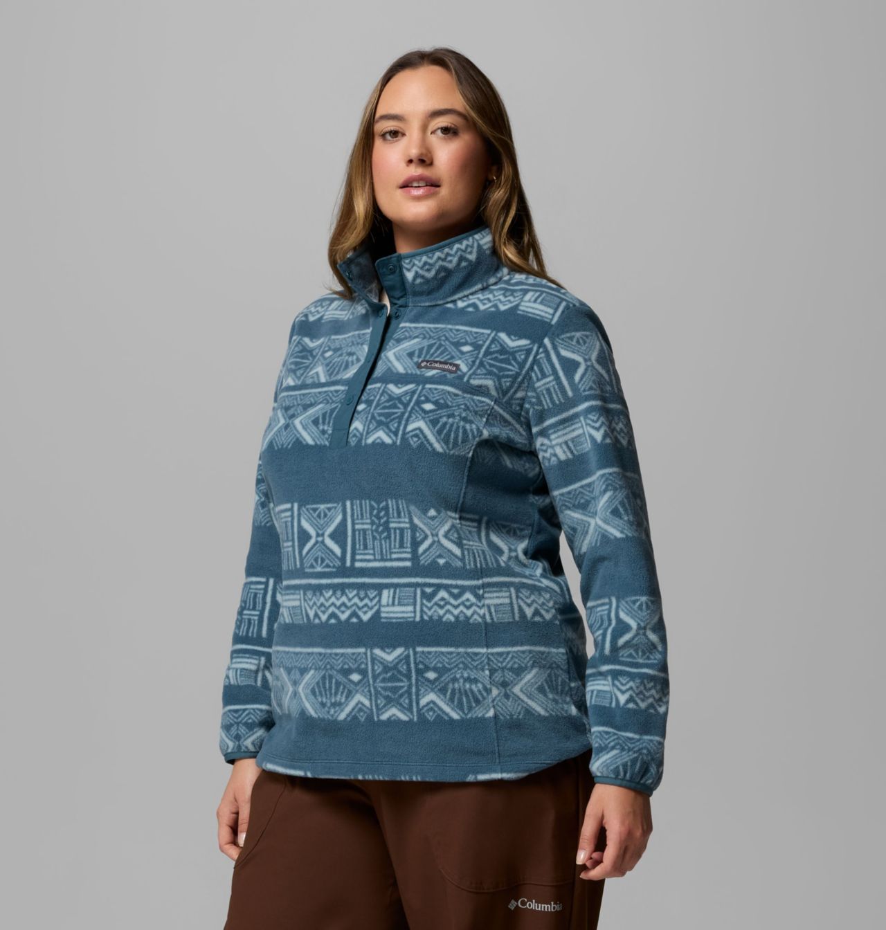 Women's Benton Springs™ Printed Half Snap Fleece Pullover - Plus Size 4