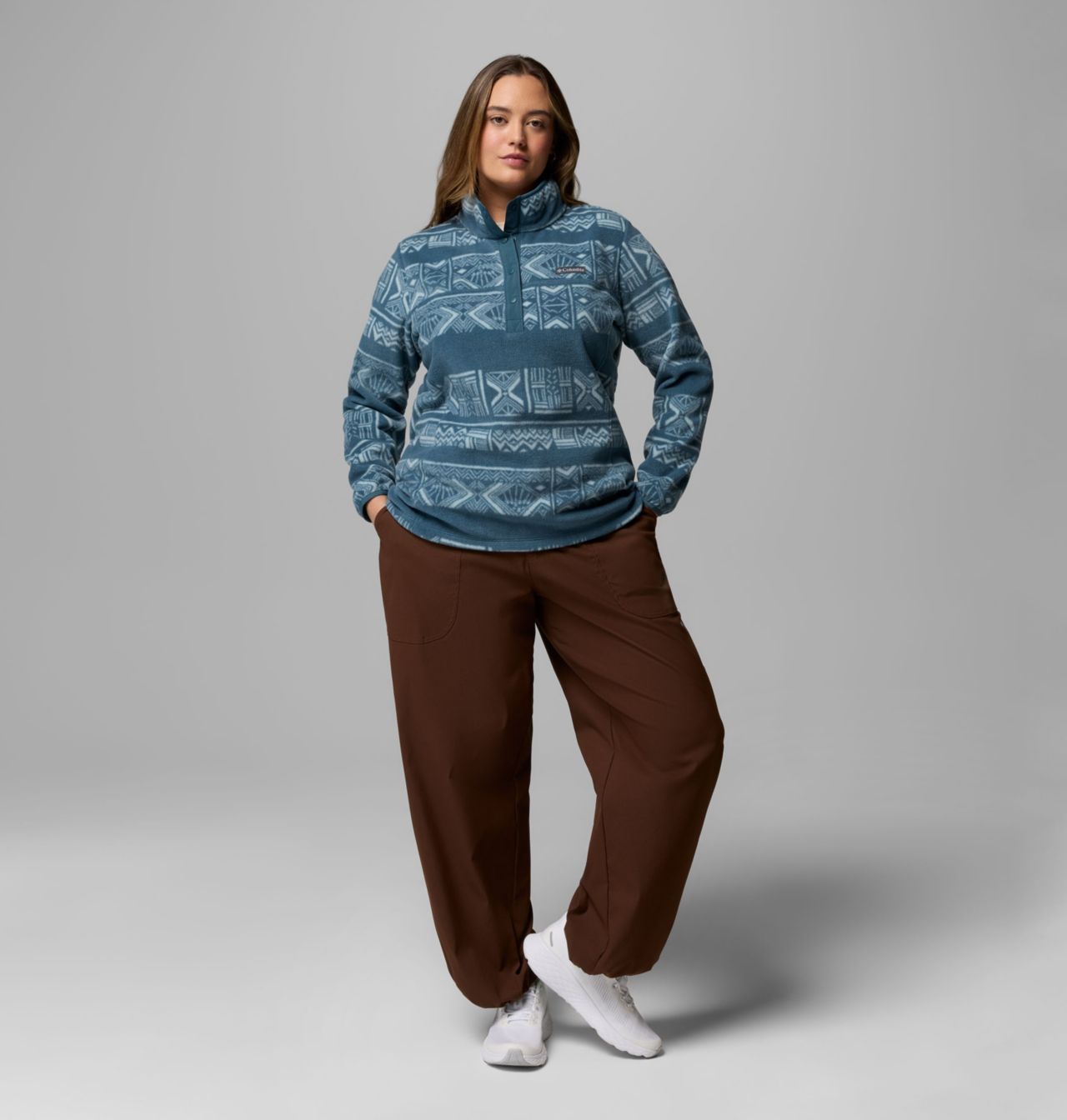 Women's Benton Springs™ Printed Half Snap Fleece Pullover - Plus Size 2
