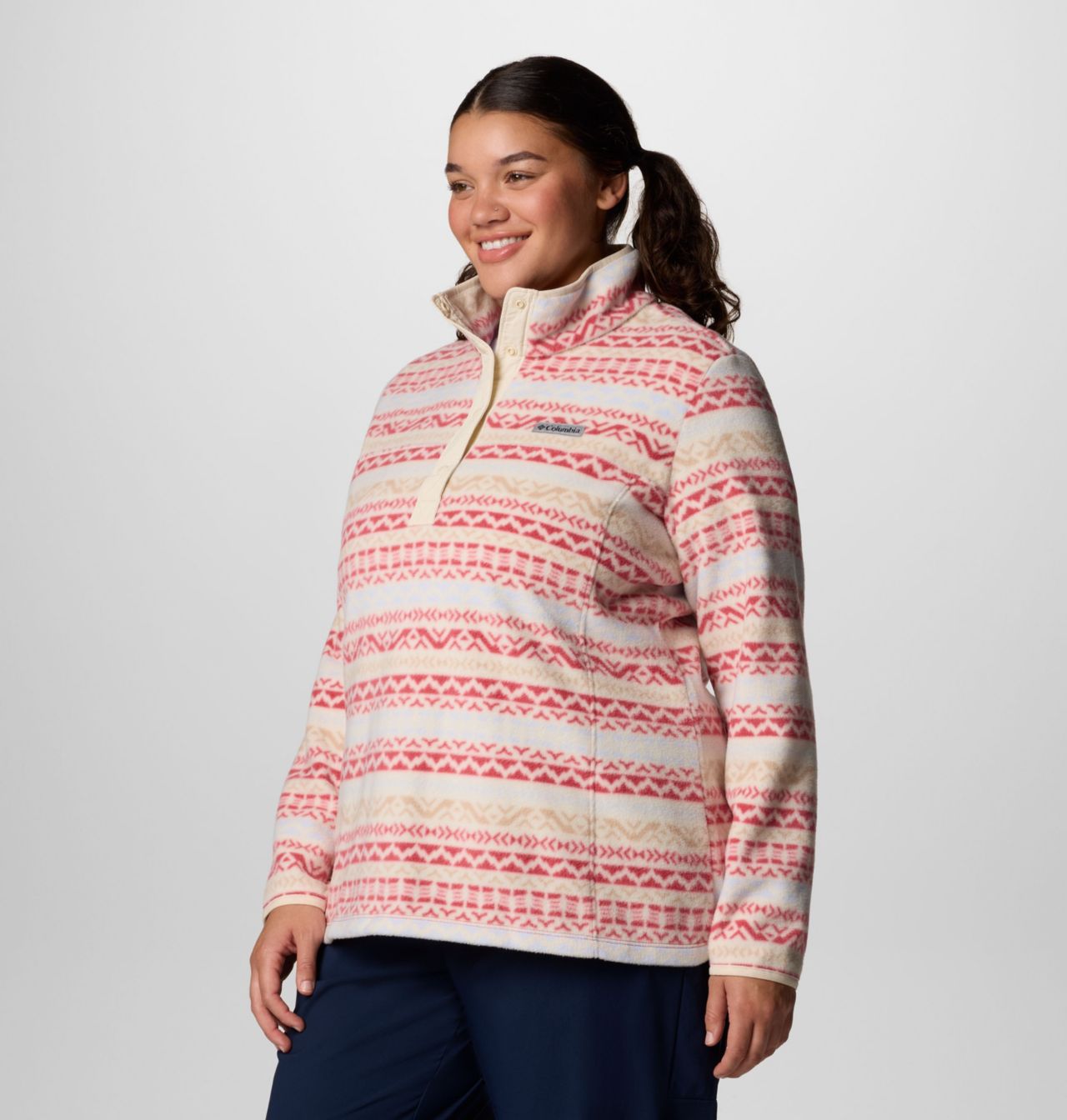 Women's Benton Springs™ Printed Half Snap Fleece Pullover - Plus Size 4