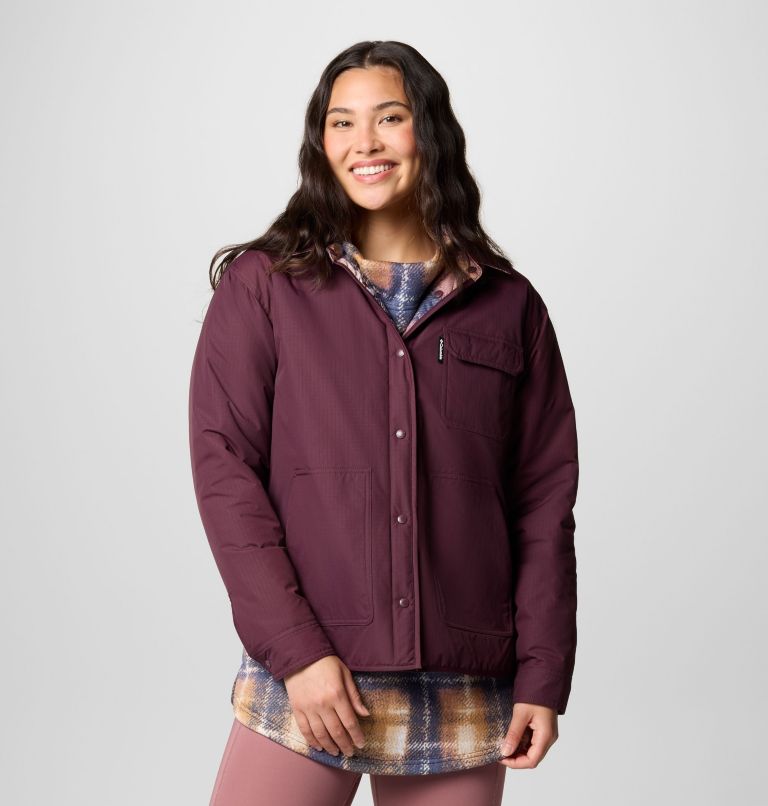 Women's Longhorn Ridge Reversible Shirt Jacket, Color: Moonvista, image 6