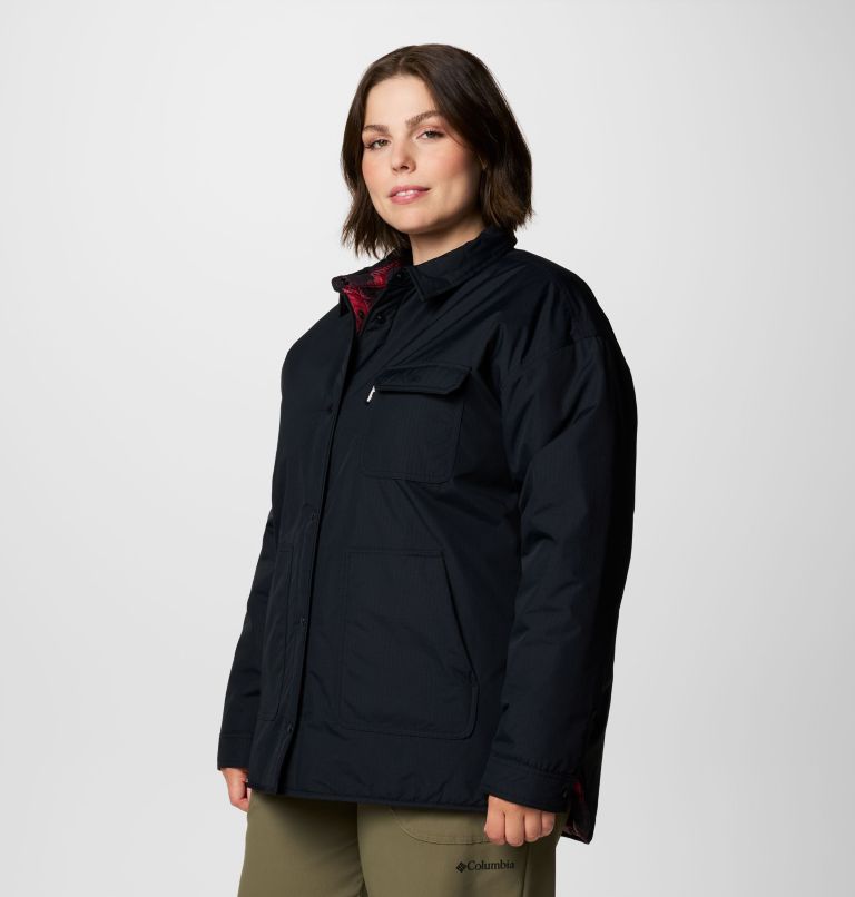 Women's Longhorn Ridge Reversible Shirt Jacket - Plus Size, Color: Black, image 4