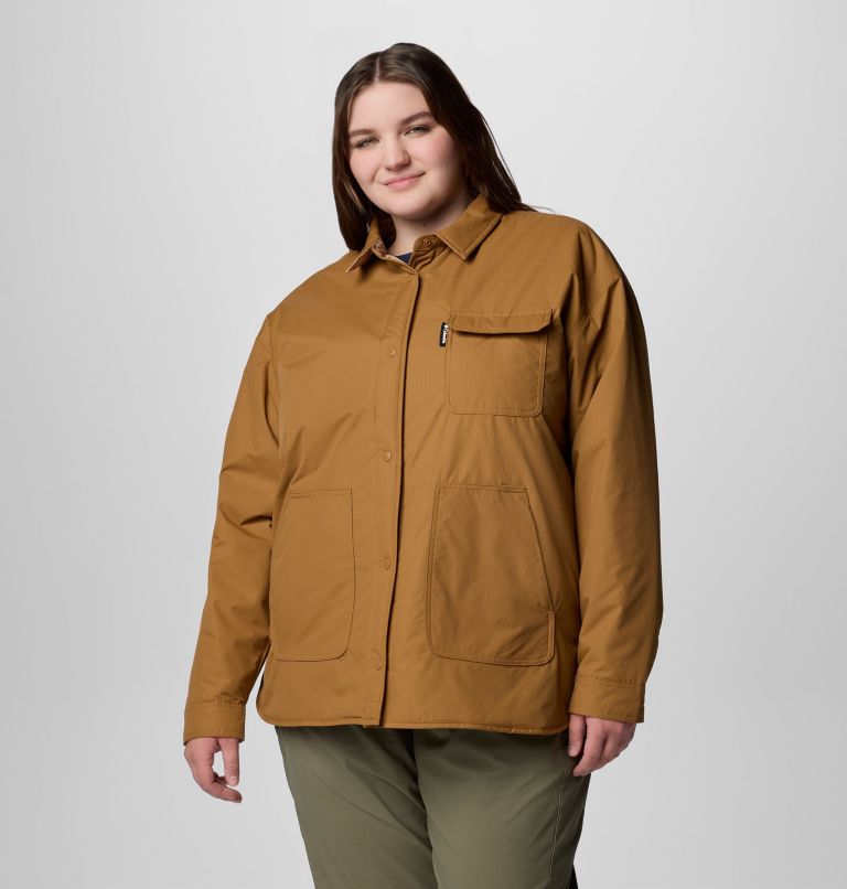 Women's Longhorn Ridge Reversible Shirt Jacket - Plus Size, Color: Camel Brown, image 4