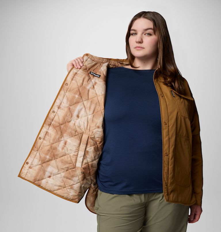 Women's Longhorn Ridge Reversible Shirt Jacket - Plus Size, Color: Camel Brown, image 6