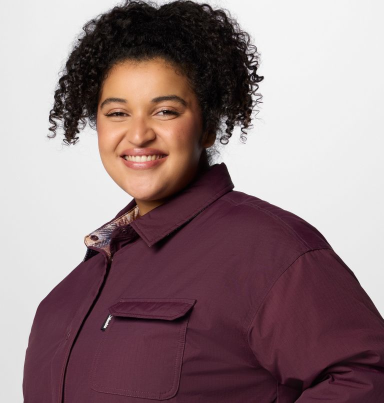 Women's Longhorn Ridge Reversible Shirt Jacket - Plus Size, Color: Moonvista, image 5