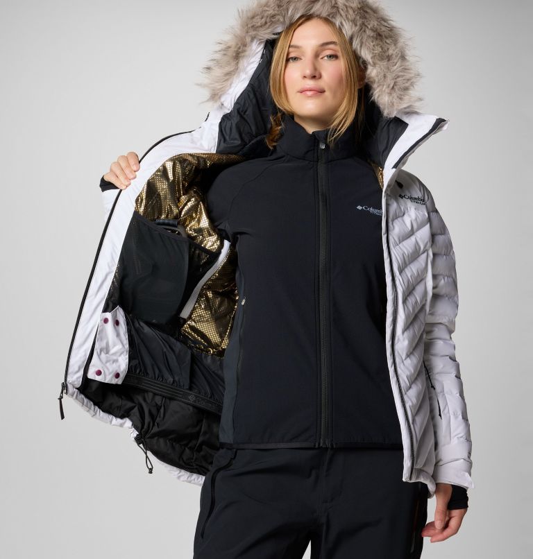 Women's Bird Mountain II Insulated Down Ski Jacket, Color: White, image 9