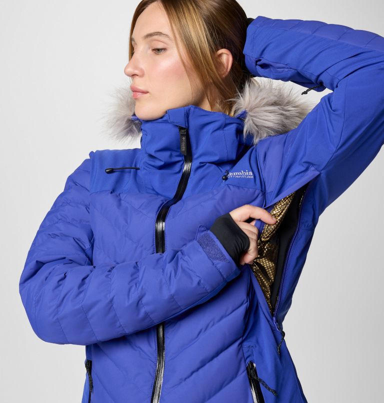 Women's Bird Mountain II Insulated Down Ski Jacket, Color: Clematis Blue, image 10