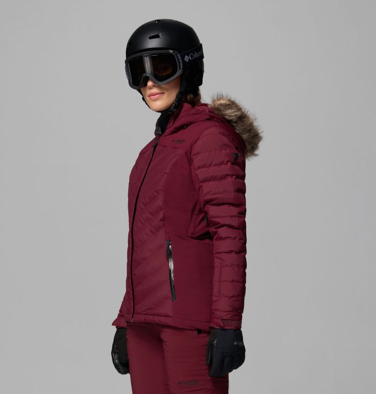 Women's Bird Mountain II Insulated Down Ski Jacket, Color: Rich Wine, image 4