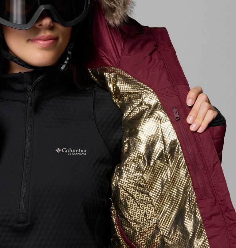 Women's Bird Mountain II Insulated Down Ski Jacket, Color: Rich Wine, image 6