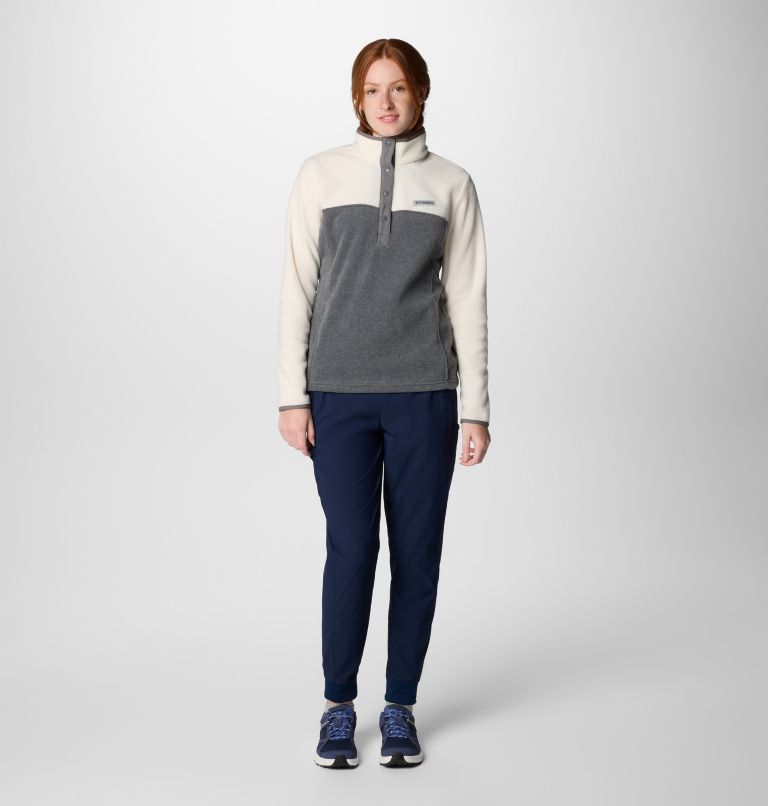 Women's Benton Springs Half Snap Pullover, Color: City Grey Heather, Chalk, image 3