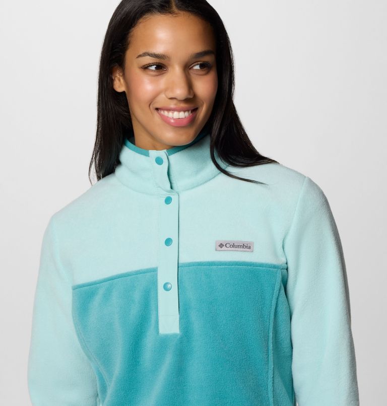 Women's Benton Springs Half Snap Pullover, Color: Teal, Spray, image 4