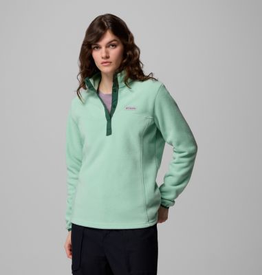 Women's Benton Springs Half Snap Pullover, Color: New Mint, Rain Forest, image 5