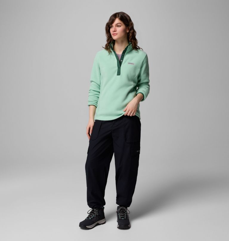 Women's Benton Springs Half Snap Pullover, Color: New Mint, Rain Forest, image 2