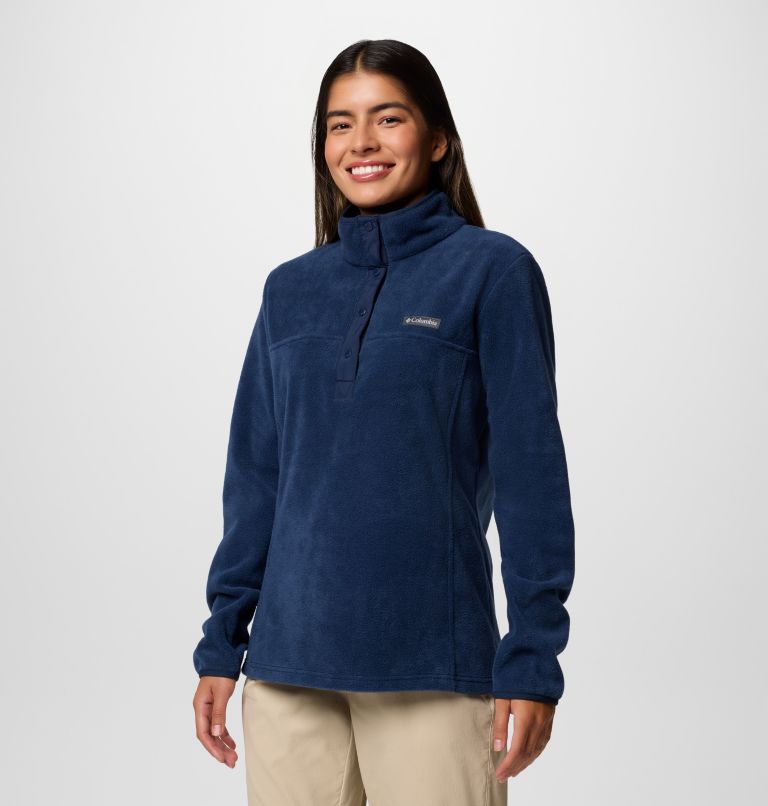 Forro polar con cierre medio a presión Benton Springs para mujer, Color: Collegiate Navy, image 3