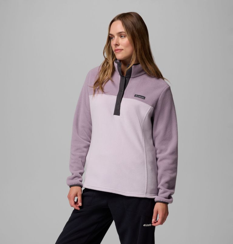 Women's Benton Springs Half Snap Pullover Fleece II, Color: Lavender Pearl, Shale Purple, Shark, image 4