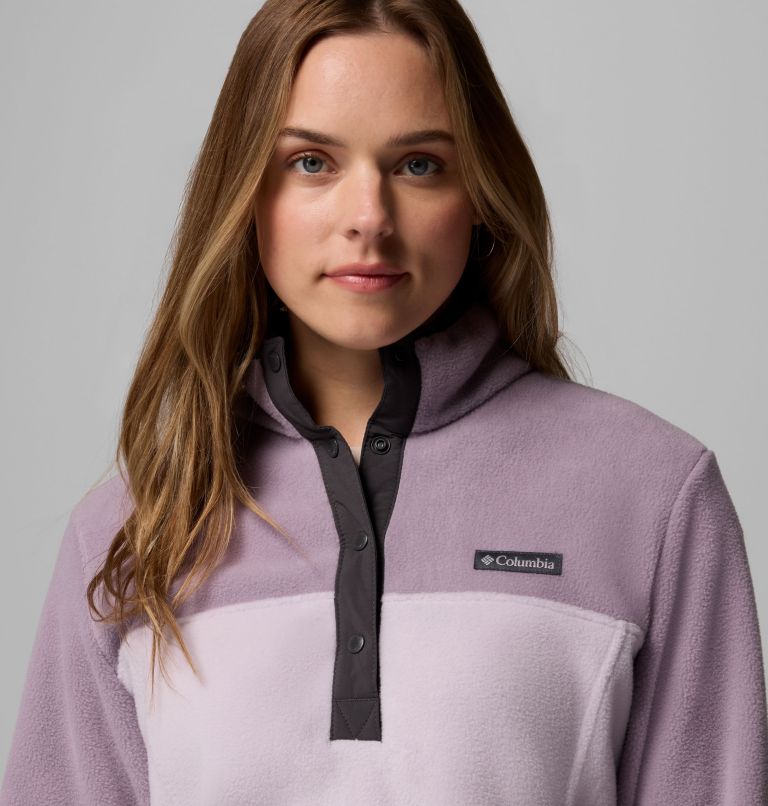 Women's Benton Springs Half Snap Pullover Fleece II, Color: Lavender Pearl, Shale Purple, Shark, image 5