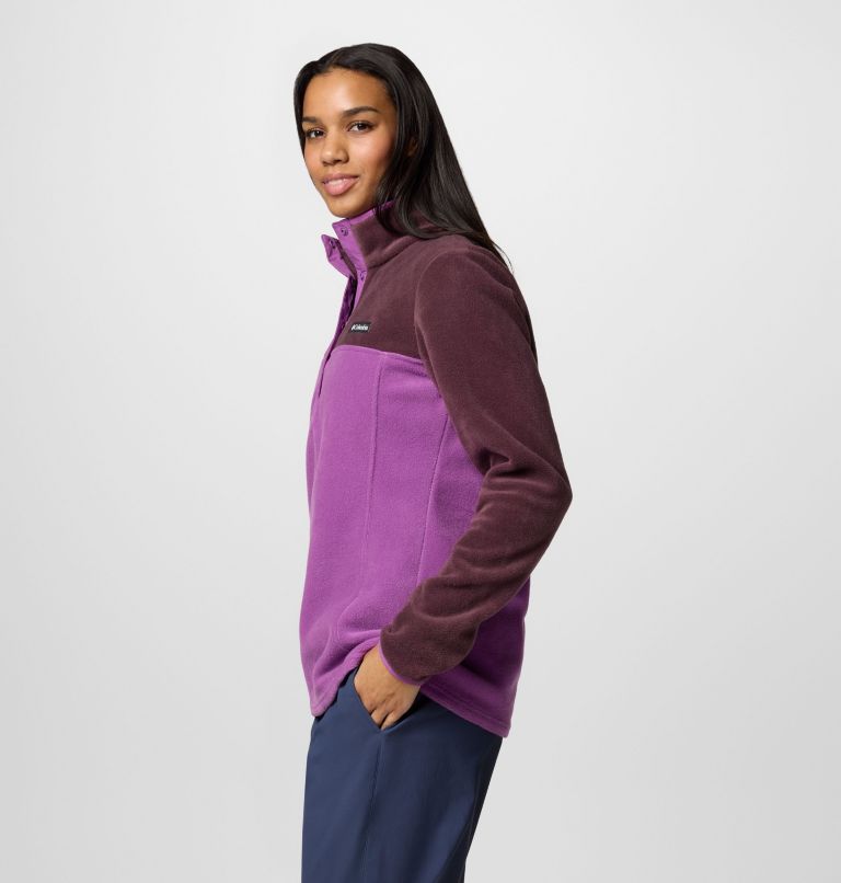 Women's Benton Springs Half Snap Pullover Fleece II, Color: Razzle, Moonvista, image 3