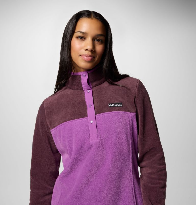 Women's Benton Springs Half Snap Pullover Fleece II, Color: Razzle, Moonvista, image 4