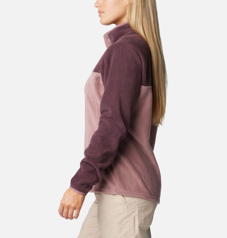 Forro polar con cierre medio a presión Benton Springs para mujer, Color: Moonvista, Fig, image 3