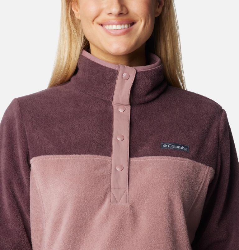 Forro polar con cierre medio a presión Benton Springs para mujer, Color: Moonvista, Fig, image 4