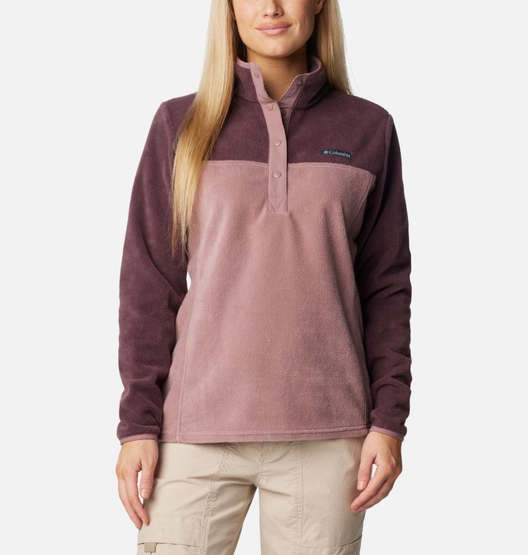 Forro polar con cierre medio a presión Benton Springs para mujer, Color: Moonvista, Fig, image 1