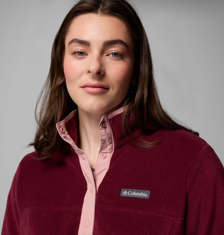 Women's Benton Springs Half Snap Pullover Fleece II, Color: Rich Wine, Eraser Pink, image 5