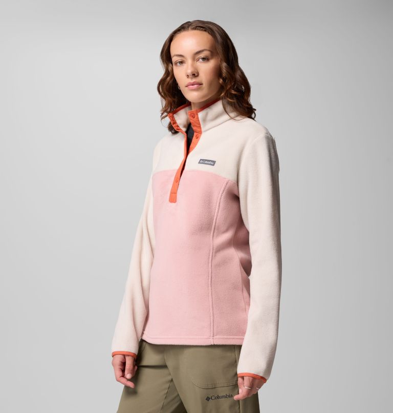 Women's Benton Springs Half Snap Pullover Fleece II, Color: Eraser Pink, Dark Stone, Tuscan, image 4