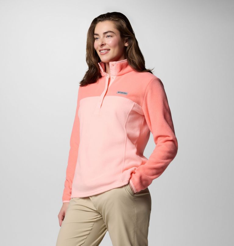 Sweat polaire pressionné Benton Springs femme, Color: Pink Sand, Alpenglow, image 3