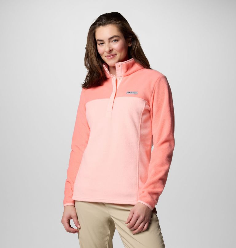 Sweat polaire pressionné Benton Springs femme, Color: Pink Sand, Alpenglow, image 1