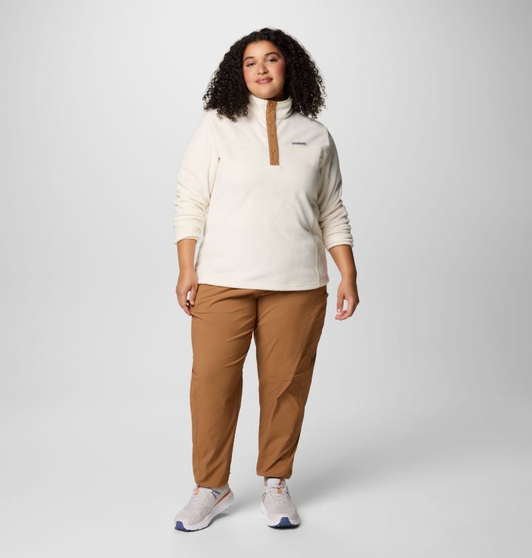 Women's Benton Springs Half Snap Pullover Fleece II - Plus Size, Color: Chalk, Camel Brown, image 3