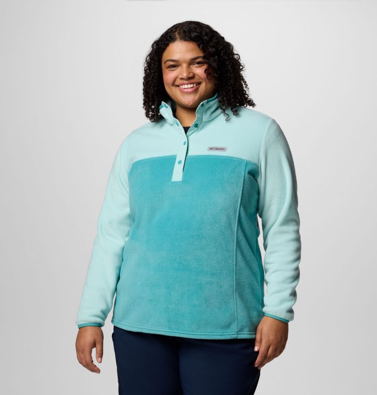 Women's Benton Springs Half Snap Pullover Fleece II - Plus Size, Color: Teal, Spray, image 1