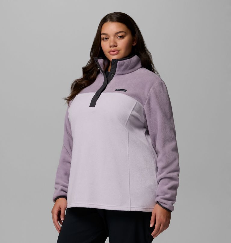 Women's Benton Springs Half Snap Pullover Fleece II - Plus Size, Color: Lavender Pearl, Shale Purple, Shark, image 4